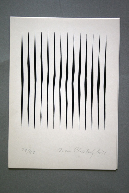 1972, Vertikály, 210×150 mm, sítotisk, sig.